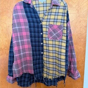AEMI+CO Women's Multicolor Plaid Button Down Shirt